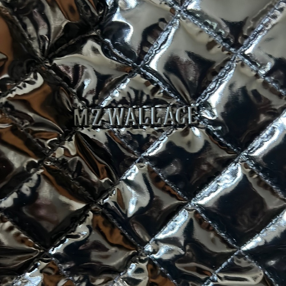 MZ Wallace Medium Metro Tote Deluxe Black Shiny Quilted bag